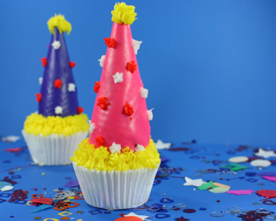 Party hat cupcake